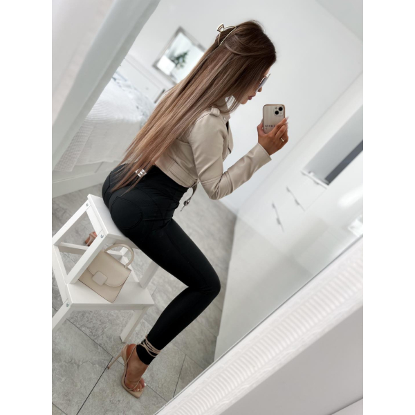 Legginsy SNAKE ECO PRĄŻKI / eko skóra / Black  XS - S - M - L - XL
